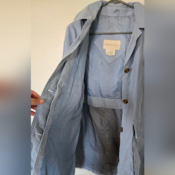 Relativity Teal Blue Hooded Jacket Size Small - Picture 4 of 5